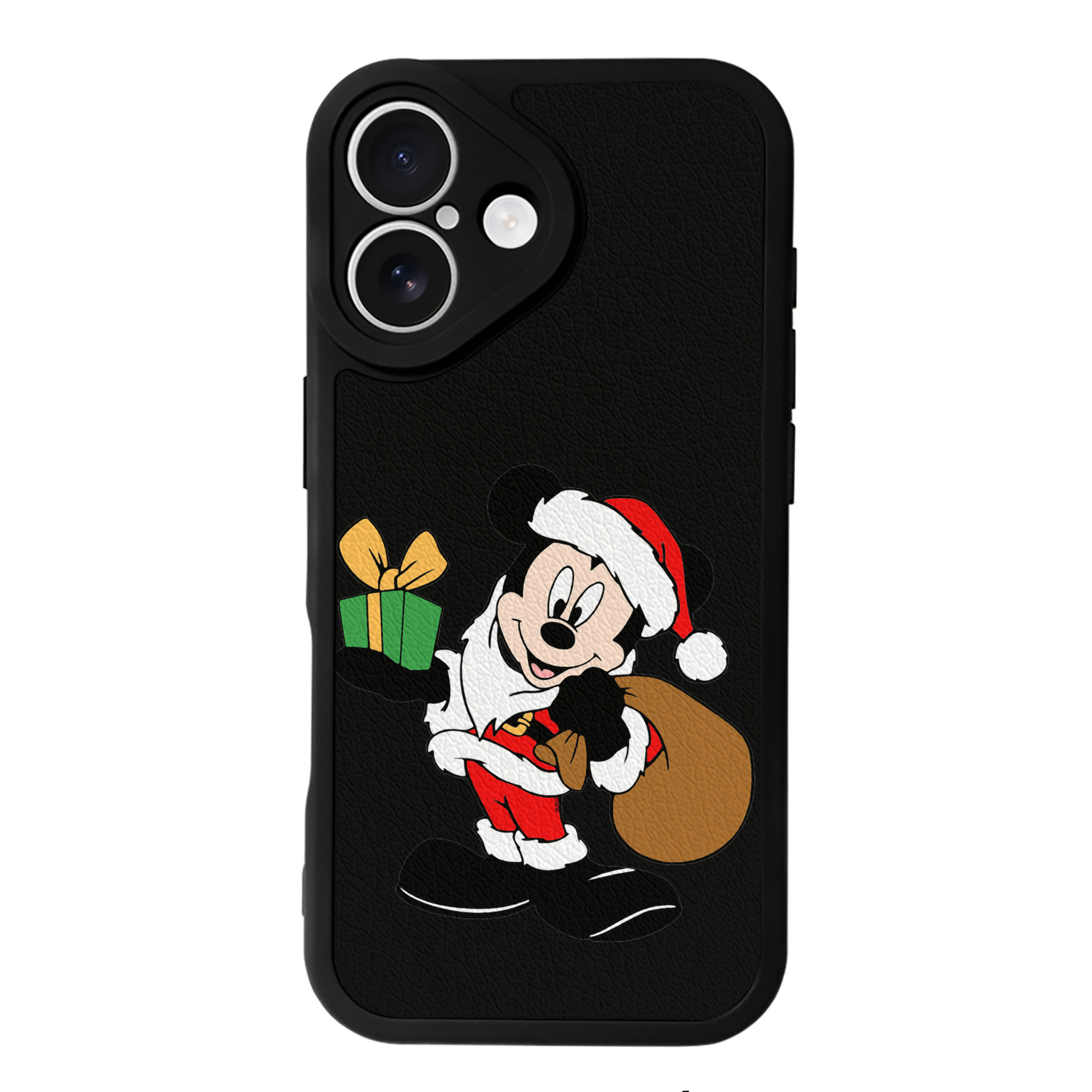 （画像用） ミッキーマウス Mickey Mouse 【iPhone 16シリーズ対応】シリコンスマホケース（レザー調） 材質：シリコン